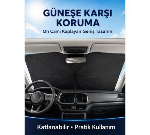 Mini Cooper, Fiat 500, Smart Fortwo, Hyundai i10, Kia Picanto Uyumlu Oto Şemsiye Yeni Nesil