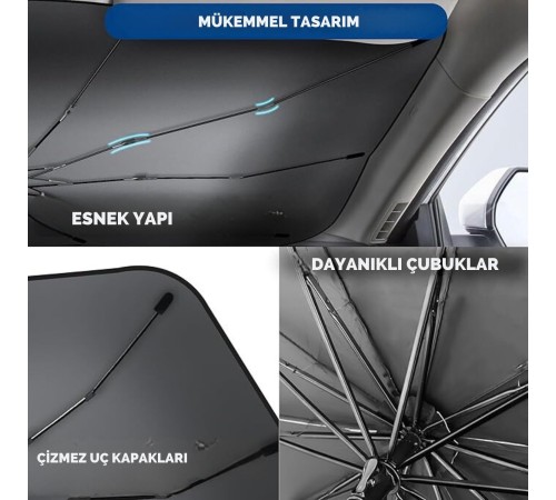 Renault Symbol, Dacia Sandero, Opel Corsa, Ford Ka, Peugeot 208 Uyumlu Oto Şemsiye Yeni Nesil