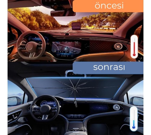 Renault Symbol, Dacia Sandero, Opel Corsa, Ford Ka, Peugeot 208 Uyumlu Oto Şemsiye Yeni Nesil