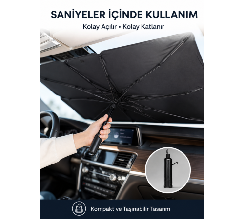 Renault Symbol, Dacia Sandero, Opel Corsa, Ford Ka, Peugeot 208 Uyumlu Oto Şemsiye Yeni Nesil
