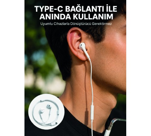 Type C Kablolu Kulak İçi Kulaklık Net Ses ve Güçlü Bas Deneyimi Yeni Nesil
