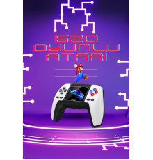 Kablosuz Oyun Konsolu Atari Game Stick Retro Konsol 520 Oyunlu