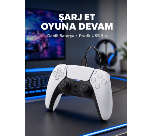 Kablosuz Oyun Kolu PS5 Uyumlu Ergonomik Tasarım ve Hassas Kontrol Yeni Nesil