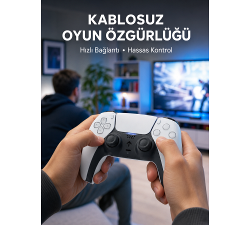 PS5 Uyumlu Kablosuz Oyun Kolu Sessiz Tuşlar ve Güçlü Performans Yeni Nesil