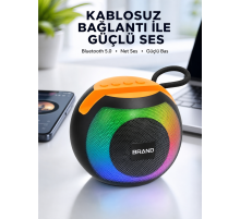RGB Işıklı Taşınabilir Kablosuz Bluetooth Hoparlör Yeni Nesil