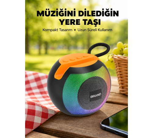 RGB Led Işıklı Güçlü Baslı Kablosuz Hoparlör Yeni Nesil