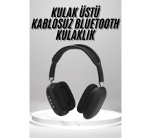 Kulak Üstü Kablosuz Bluetooth Kulaklık Yumuşak Süngerli SD Kart Girişli