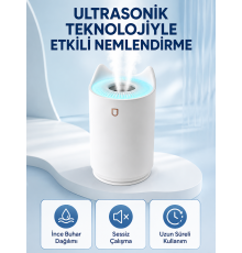 Hava Nemlendirici Ultrasonik Aroma Difüzör 7 Renk LED Işıklı Gece Lambası