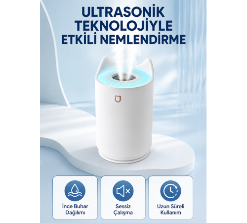 Hava Nemlendirici Ultrasonik Aroma Difüzör 7 Renk LED Işıklı Gece Lambası