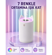 Oda Nemlendirici LED Işıklı Ultrasonik Buhar Makinesi Aroma Difüzör