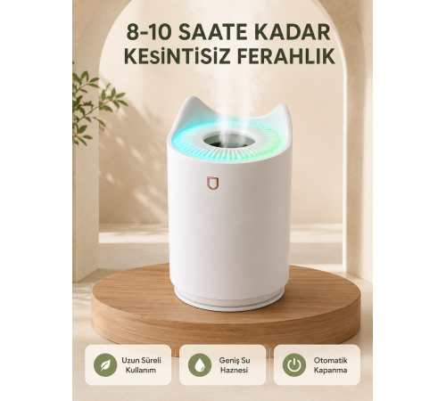 Ultrasonik Hava Nemlendirme Cihazı 7 Renk LED Aromaterapi Difüzör