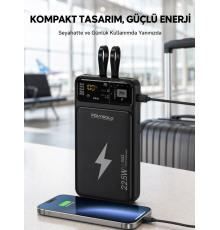 Powerbank Dahili Ekranlı 10000 mAh Çift Kablolu Yeni Nesil