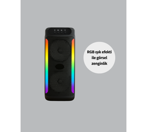 RGB Işıklı Çift Hoparlörlü Taşınabilir Bluetooth Speaker ve Mikrofon Yeni Nesil