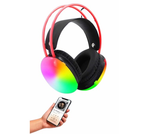 RGB Işıklı Yüksek Ses Kaliteli Kablosuz Kulak Üstü Bluetooth Kulaklık