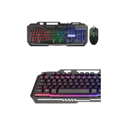 Işıklı Q Klavye Mouse Seti Siyah Klavye