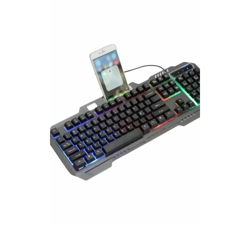 Işıklı Q Klavye Mouse Seti Siyah Klavye
