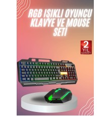 RGB Işıklı Klavye Q Klavye Mouse Hediyeli