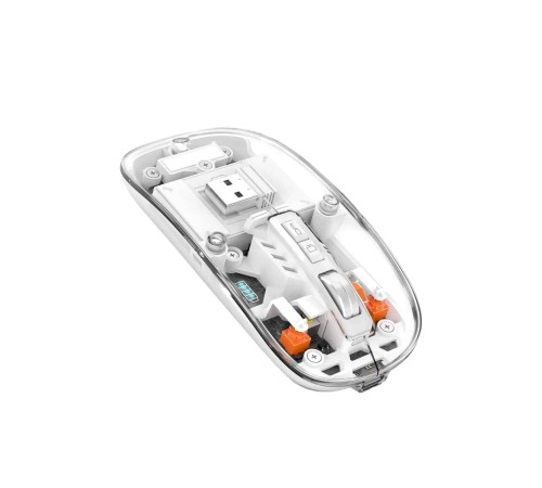 Sessiz Tıklama Çift Modlu Bluetooth Ve Alıcı Şeffaf Mouse Fare