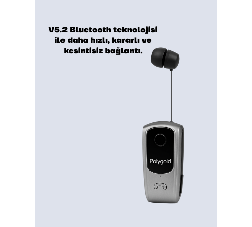 Klipsli Tasarımlı Bluetooth Kulaklık Uzun Pil Ömrü