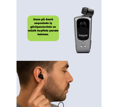 Klipsli Tasarımlı Bluetooth Kulaklık Uzun Pil Ömrü