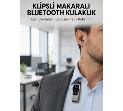 Klipsli Tasarımlı Bluetooth Kulaklık Uzun Pil Ömrü