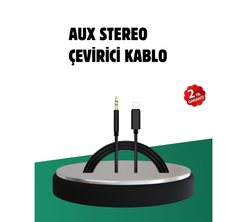 iPhone Uyumlu Lightning 3.5mm Aux Adaptör Kablo Stereo Ses Aktarım