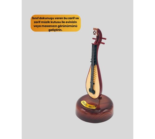 Klasik Ud Figürlü Melodili Müzik Kutusu Şık Hediyelik