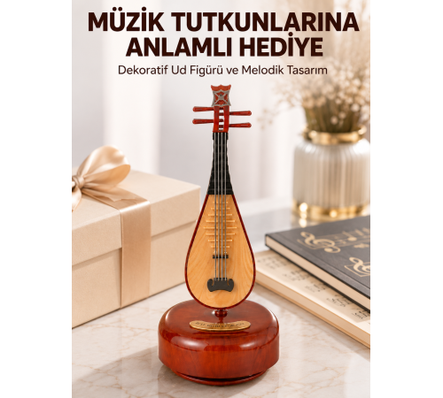 Enstrüman Figürlü Melodi Çalan Dekoratif Müzik Kutusu