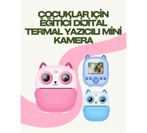 Dijital Termal Yazıcılı Mini Kamera – HD Video & Anında Fotoğraf Çıktısı