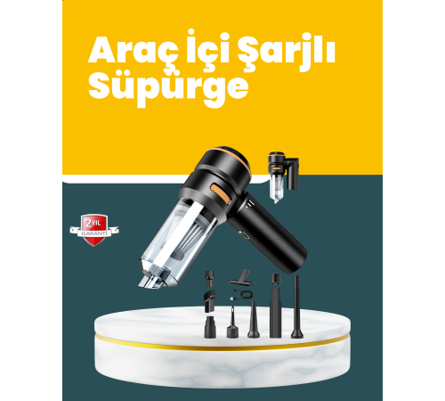 Araç İçi Derinlemesine Temizlik İçin Kompakt ve Ergonomik El Süpürgesi