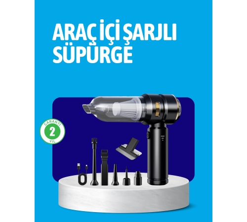 HEPA Filtreli Sessiz Çalışan Kablosuz Şarjlı Mini Süpürge