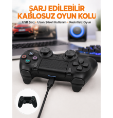 PS4 Uyumlu Kablosuz Oyun Kolu – Titreşimli, Şarjlı ve Ergonomik Yeni Nesil