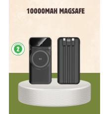 10000 mAh Kablosuz Powerbank – 15W Hızlı Şarj,  Type-C Çoklu Çıkışlı