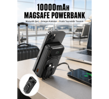 15W Kablosuz Hızlı Şarjlı 10000 mAh Powerbank – Taşınabilir, LED Göstergeli