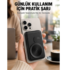 MagSafe Uyumlu Kablosuz Powerbank Taşınabilir Hızlı Şarj Yeni Nesil