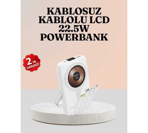 Manyetik Kablosuz Powerbank 22.5W Hızlı Şarj LCD Ekranlı