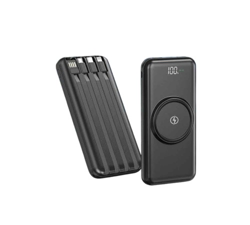 Kablosuz Çoklu Şarj Girişli 10.000 Mah Kablolu Powerbank Taşınabilir