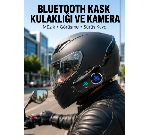 Q28 Kameralı Motosiklet Kask Kulaklık Bluetooth 5.3 Su Geçirmez 1080P HD Yeni Nesil