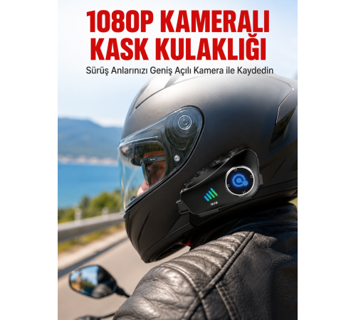 Q28 Bluetooth Kask Kulaklık 1080P Kamera – Su Geçirmez Motosiklet Interkom Yeni Nesil