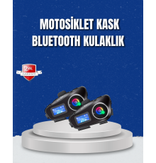 LCD Ekranlı Bluetooth Kask Kulaklığı FM Radyo ve SD Kart Girişli