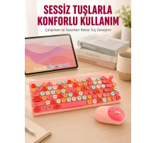 Retro Tarz Bluetooth 5.1 Klavye – Win/OSX/Android/iOS Uyumlu Yeni Nesil