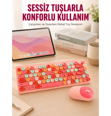 Retro Tarz Bluetooth 5.1 Klavye – Win/OSX/Android/iOS Uyumlu Yeni Nesil