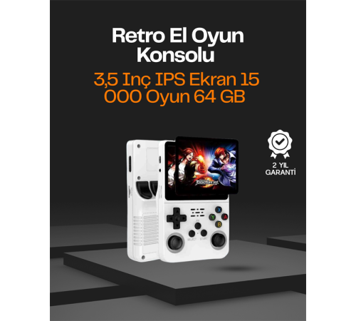 Retro El Konsolu 64 GB – 15.000 Oyun, Geniş Platform Desteği, 3.5” IPS Ekran