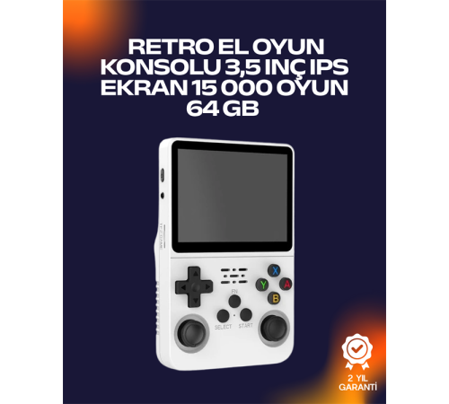 Retro El Konsolu 64 GB – 15.000 Oyun, Geniş Platform Desteği, 3.5” IPS Ekran