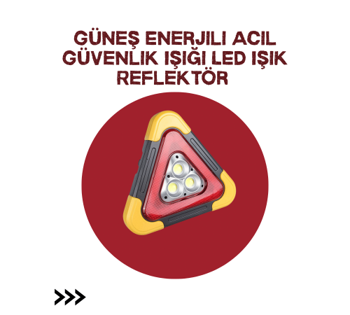 Solar Şarjlı Üçgen LED Park ve İkaz Lambası