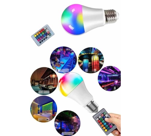 Ayarlanabilir Parlaklık RGB Led Ampul Beyaz Lamba Ve Renkli Ampul