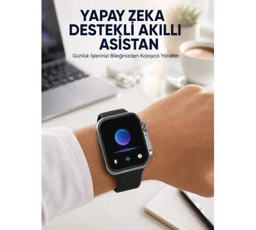 Modern Tasarımlı Akıllı Saat Uzun Pil Süresi ve Net Ekran Yeni Nesil