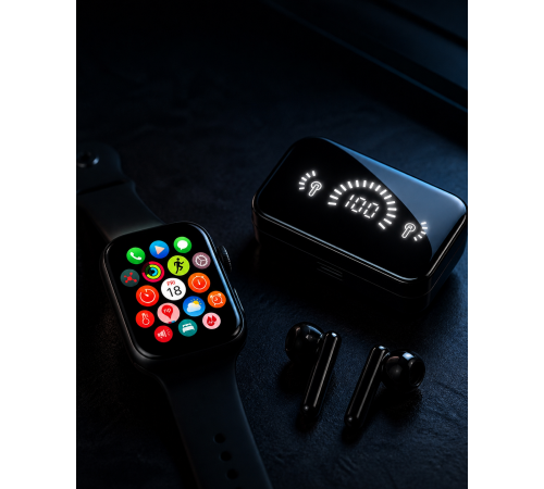 Akıllı Saat ve Bluetooth Kulaklık Seti AMOLED Ekran Uzun Batarya ve Kablosuz Kullanım