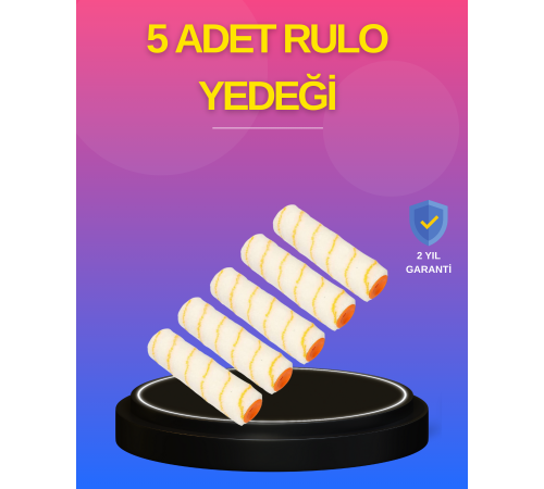 5’li Detay Boya Rulo Takımı Pürüzsüz Yüzey İçin İdeal