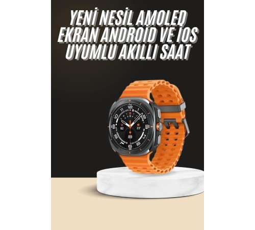 Akıllı Saat Unısex Zarif Görünümlü Titanyum Kasa Amoled Ekran Müzik Dinleme